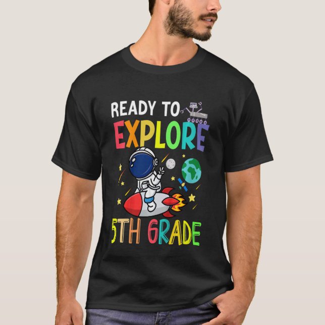 T-shirt Les Enfants Prêts À Explorer L'Astronaute De Cinqu (Devant)