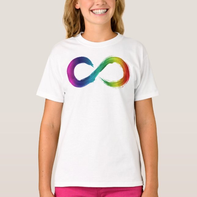 T-shirt Les enfants Ruffle Neurodiversity Chemise arc-en-c (Devant)