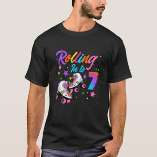 T-shirt Les Enfants Se Roulent Dans 7 Ans Rouleau Skate Gi