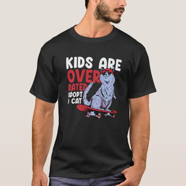 T-shirt Les Enfants Sont Surévalués Adopter Un Chat (Devant)