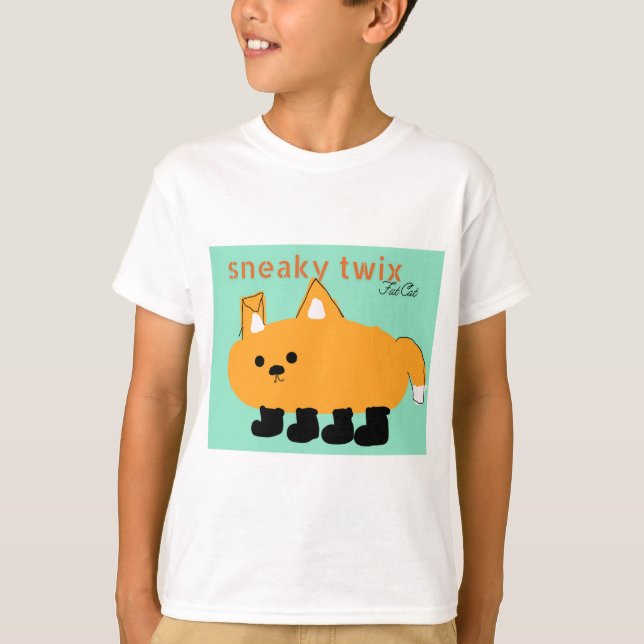 T-shirt Les enfants sournois twix gros chat chemise (Devant)
