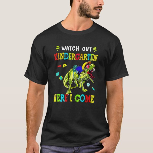 T-shirt Les Enfants Veulent Au Jardin D'Enfants Dinosaure  (Devant)