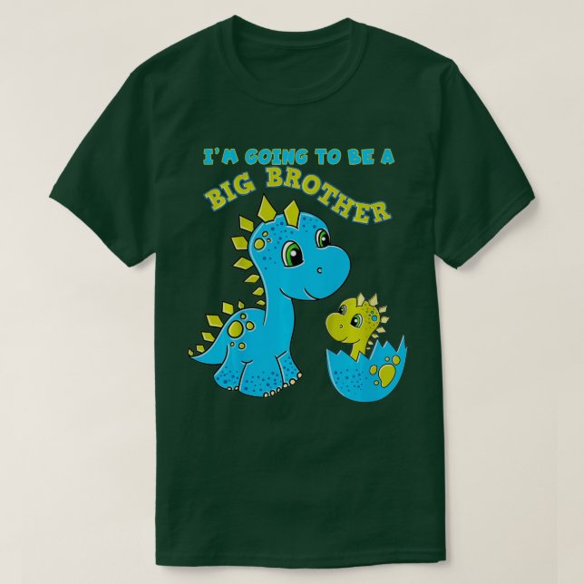 T-shirt Les enfants vont être un grand frère Dinosaure (Design devant)