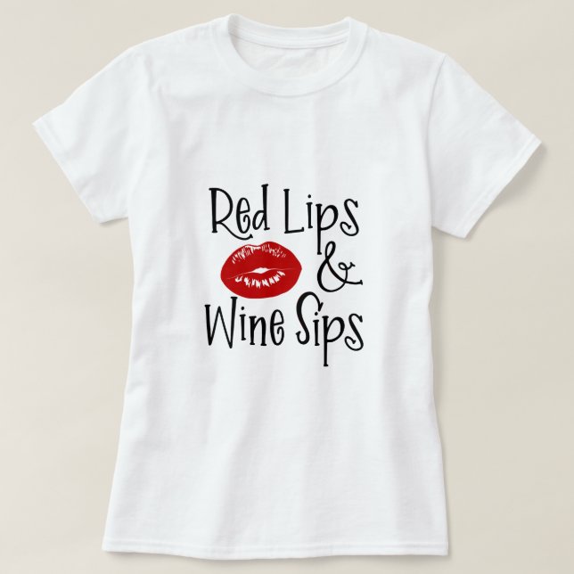 T-shirt Les énonciations "lèvres et vin rouges de vin (Design devant)