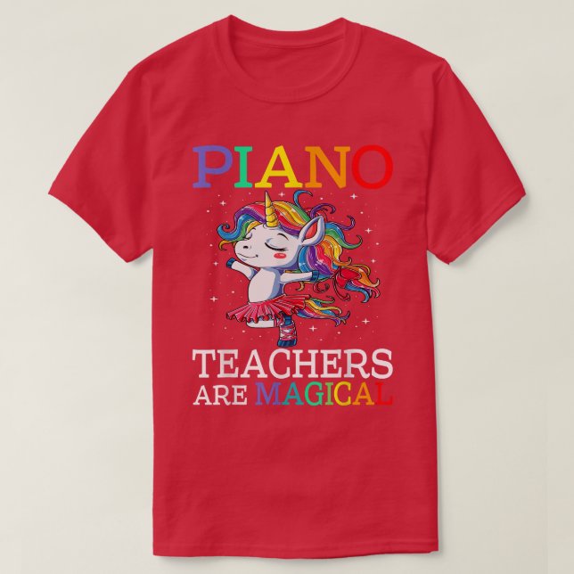 T-shirt Les Enseignants De Piano Sont La Magique Unicorne  (Design devant)