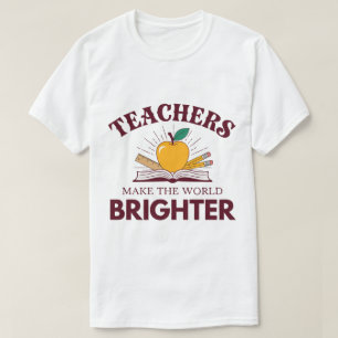 T-shirt Les enseignants illuminent le monde Livre Pomme
