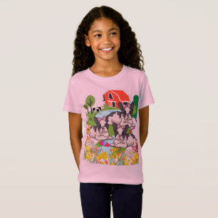 T-Shirt Les Épouses Agricoles Mignonnes Marionnettes Et Fl