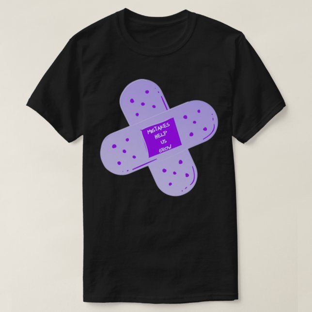 T-shirt Les Erreurs De Bandaid Violet Nous Aident À Grandi (Design devant)