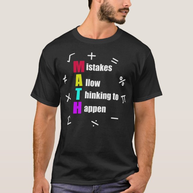 T-shirt Les erreurs de symboles mathématiques permettent d (Devant)