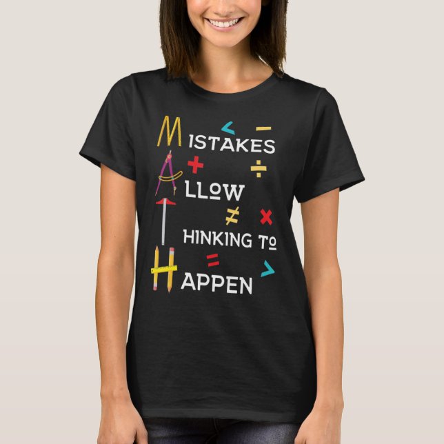T-shirt Les Erreurs D'Enseignant En Mathématiques Permette (Devant)