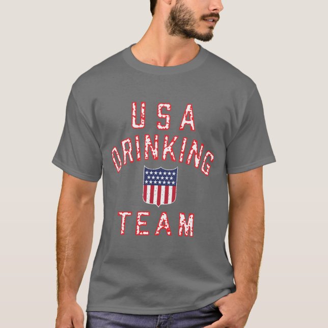 T-shirt Les Etats-Unis buvant l'équipe (Devant)
