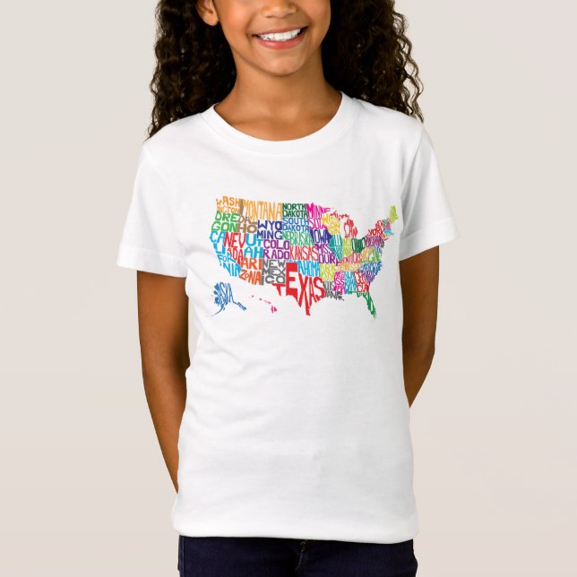 T-Shirt Les Etats-Unis dans les noms (Devant)