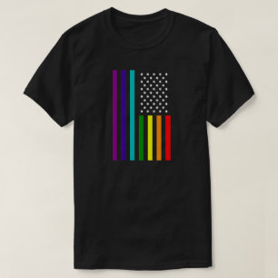 T-SHIRT LES ETATS-UNIS DE L'ARC-EN-CIEL D'ÉGALITÉ