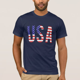 T-shirt Les Etats-Unis - Lettres de drapeau des Etats-Unis