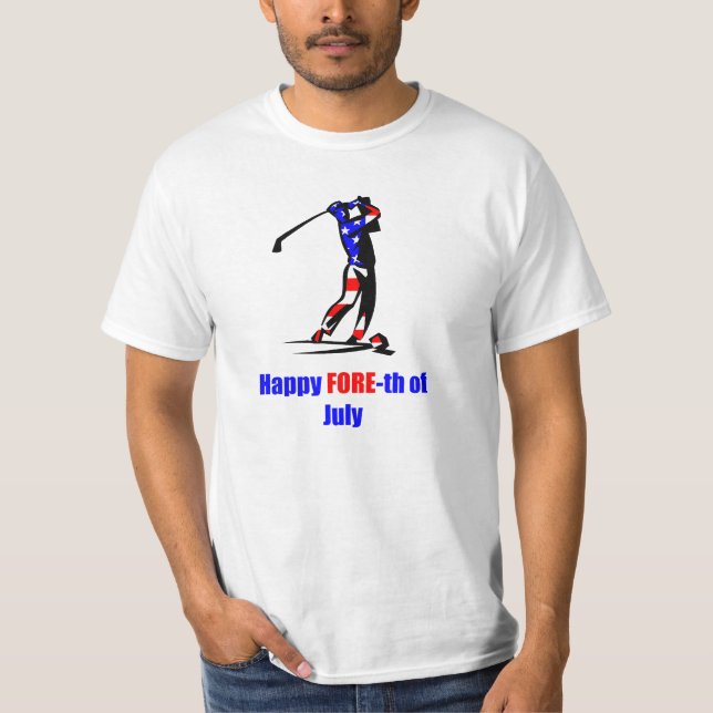 T-shirt Les Etats-Unis marquent 4 juillet le golf (Devant)