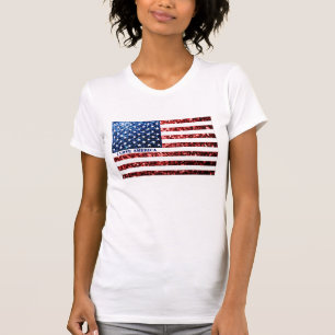 T-shirt Les Etats-Unis marquent le rouge et le bleu