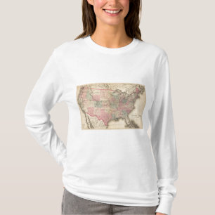 T-shirt Les Etats-Unis tracent avec l'itinéraire de Pony