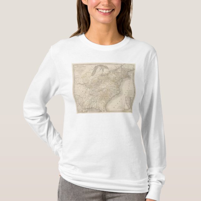 T-shirt Les Etats-Unis tracent montrer des règlements (Devant)