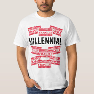 T-shirt Les étiquettes millénaires fragiles, manipulent