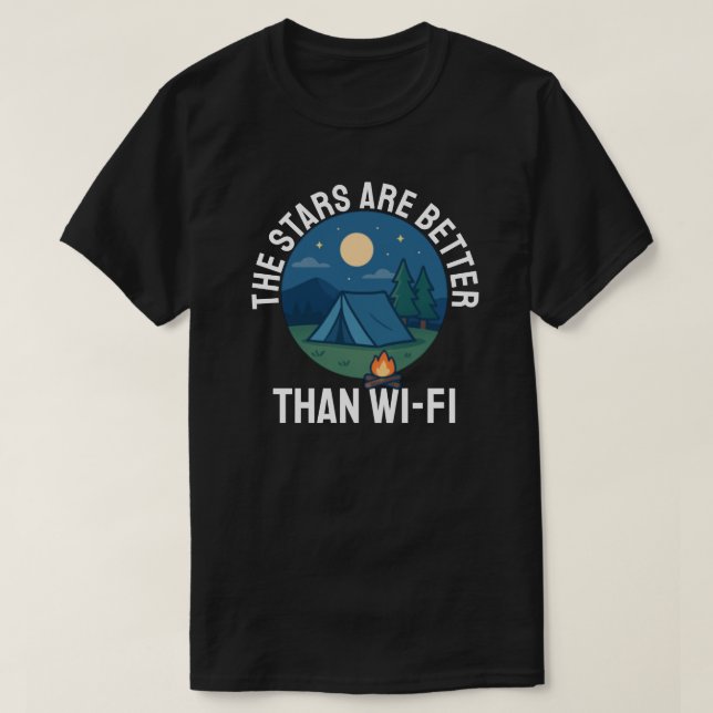 T-shirt Les étoiles sont meilleures que le Wi-Fi (Design devant)