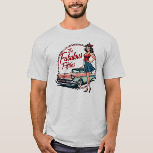 T-shirt Les fabuleuses Cinquante-Années Retro Car Girl Gra