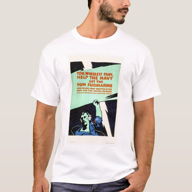 T-shirt Les fans sans fil, aident la marine (US02299) (Devant)