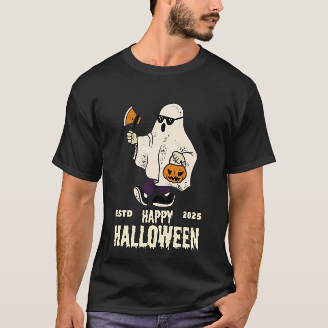T-shirt Les fantômes d'Halloween se déplacent dans l'ombre (Devant)