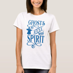 T-shirt Les fantômes ont un vrai esprit bleu et blanc Hall