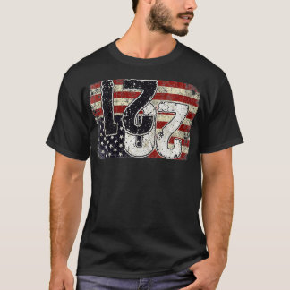 T-shirt Les femmes à l'envers Drapeau 2021 Amérique en dét