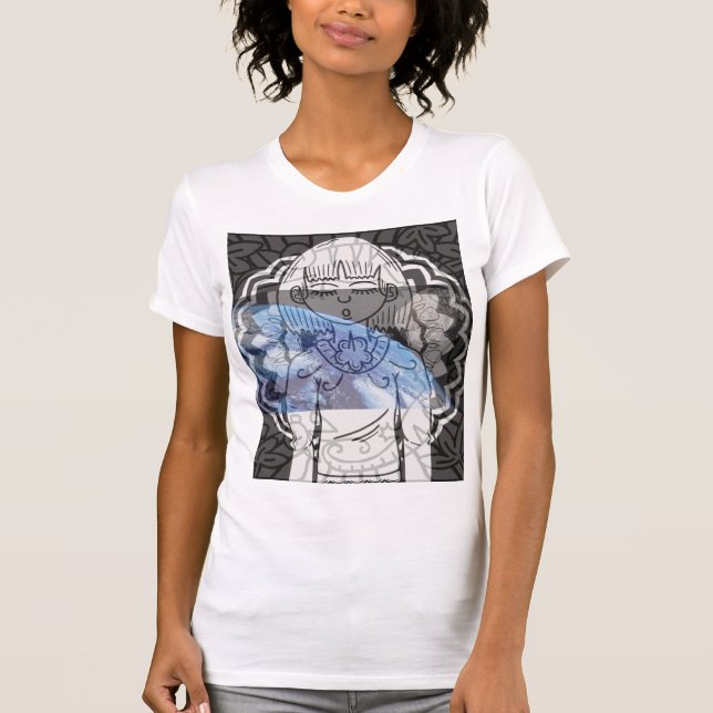 T-shirt les femmes abstrait de la terre (Devant)