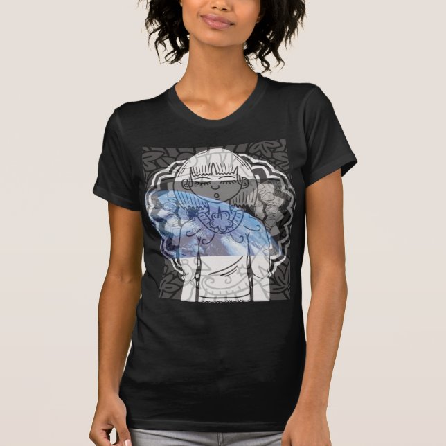 T-shirt les femmes abstrait de la terre (Devant)