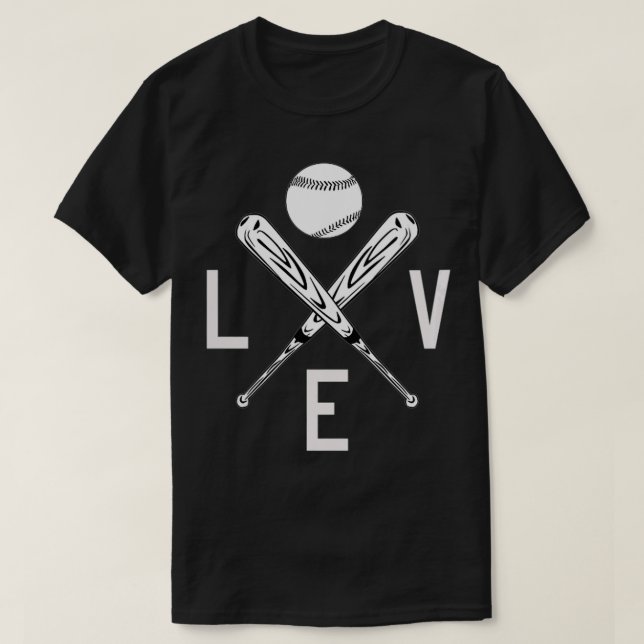 T-shirt Les femmes adorent baseball chauve et le thème de  (Design devant)