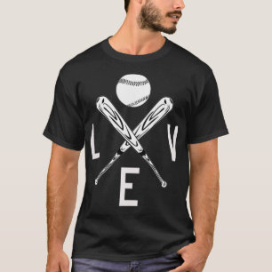 T-shirt Les femmes adorent baseball chauve et le thème de