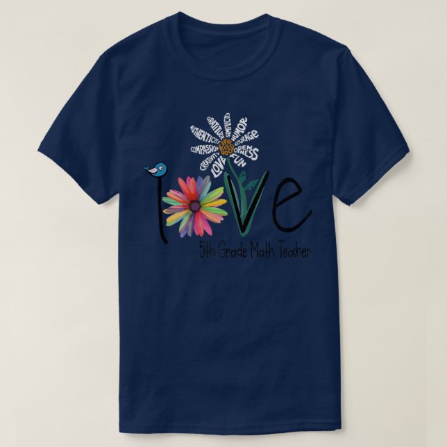T-shirt Les femmes aiment Daisy Flower Math Enseignant  (Design devant)