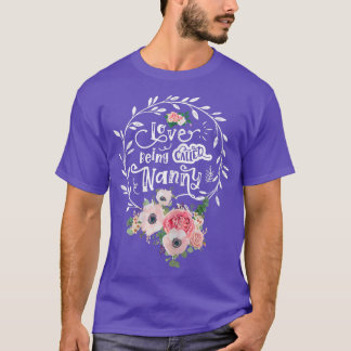 T-shirt Les Femmes Aiment Être Appelée Nanny Femmes Floral