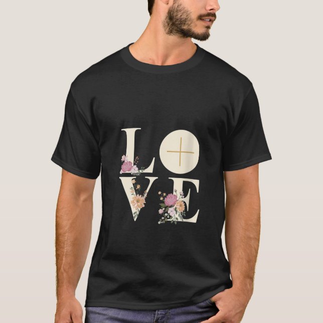 T-shirt Les femmes aiment la Croix de la liturgie eucharis (Devant)