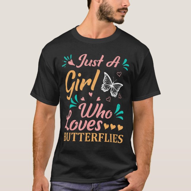 T-shirt Les Femmes Amateurs De Papillon Aiment Juste Une F (Devant)