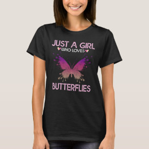 T-shirt Les Femmes Amateurs De Papillons Juste Une Fille Q