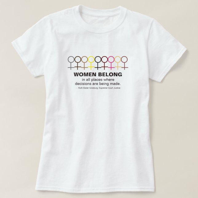 T-shirt Les femmes au sein de la justice Ruth Bader Ginsbu (Design devant)