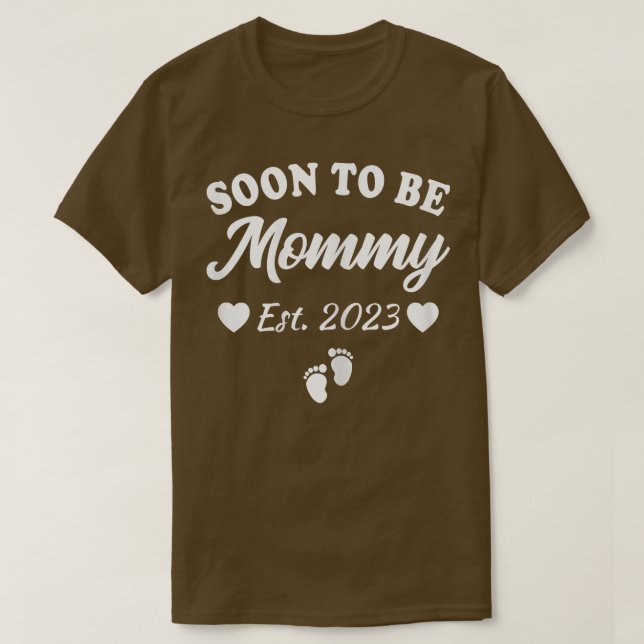 T-shirt Les Femmes Bientôt Être Maman 2023 Maman Grossesse (Design devant)