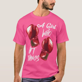 T-shirt Les Femmes Boxant Kickboxing Une Fille Qui Touche