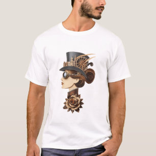 T-shirt Les femmes casquettes en vapeur font face à l'art