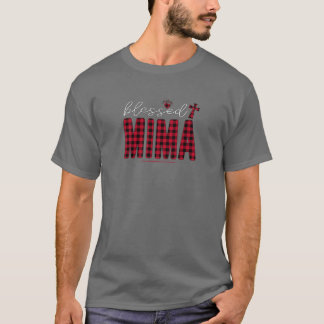 T-shirt Les Femmes Ce Béni Omi Noël Leopard Plaid Dieu