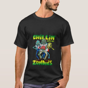 T-shirt Les Femmes Chaleureux Avec Mes Zombies Les Enfants