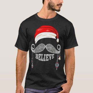 T-shirt Les femmes croient à la moustache Père Noël de Noë