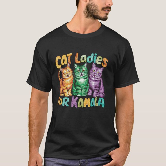 T-shirt Les Femmes De Chat Sans Enfant Pour Kamala Drôle P (Devant)