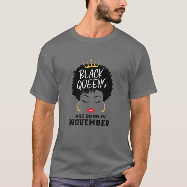 T-shirt Les Femmes Des Reines Noires Sont Nées En Novembre (Devant)