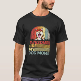 T-shirt Les Femmes Distressées Shiba Inu Tee Awesome Comme