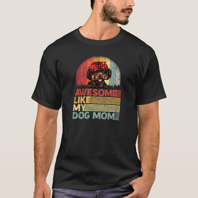 T-shirt Les Femmes Distresses Poodle Tee Awesome Comme Mon (Devant)
