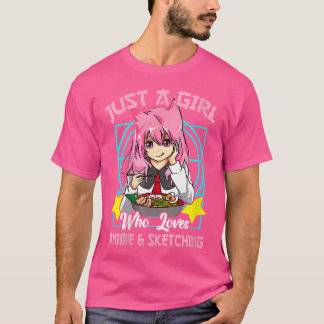 T-shirt Les Femmes Drôle Juste Une Fille Qui Aime L'Anime 